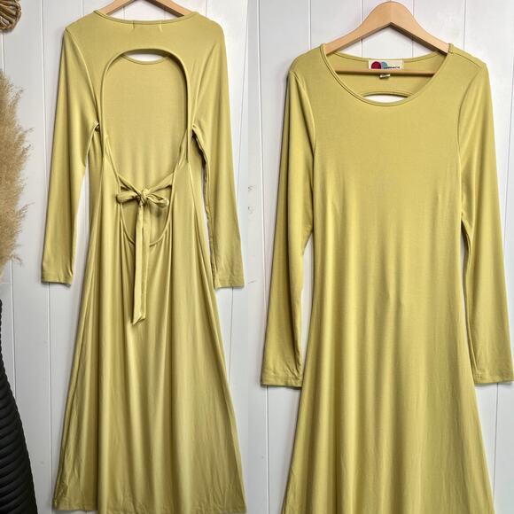 Free People maxi dress open back long sleeve cutout boho - Picture 4 of 9